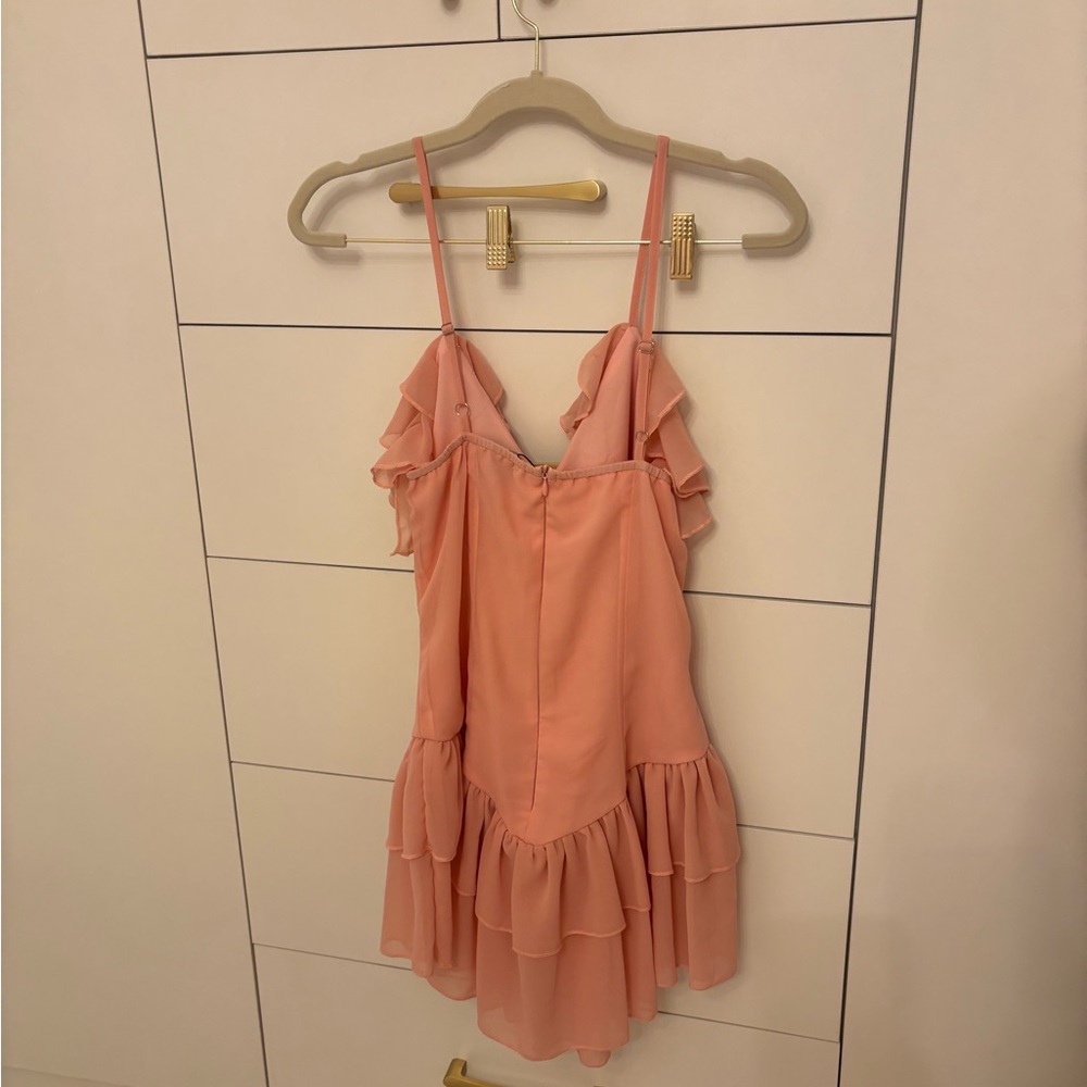 PrettyLittleThing Pink Ruffle Mini Dress - Picture 2 of 2
